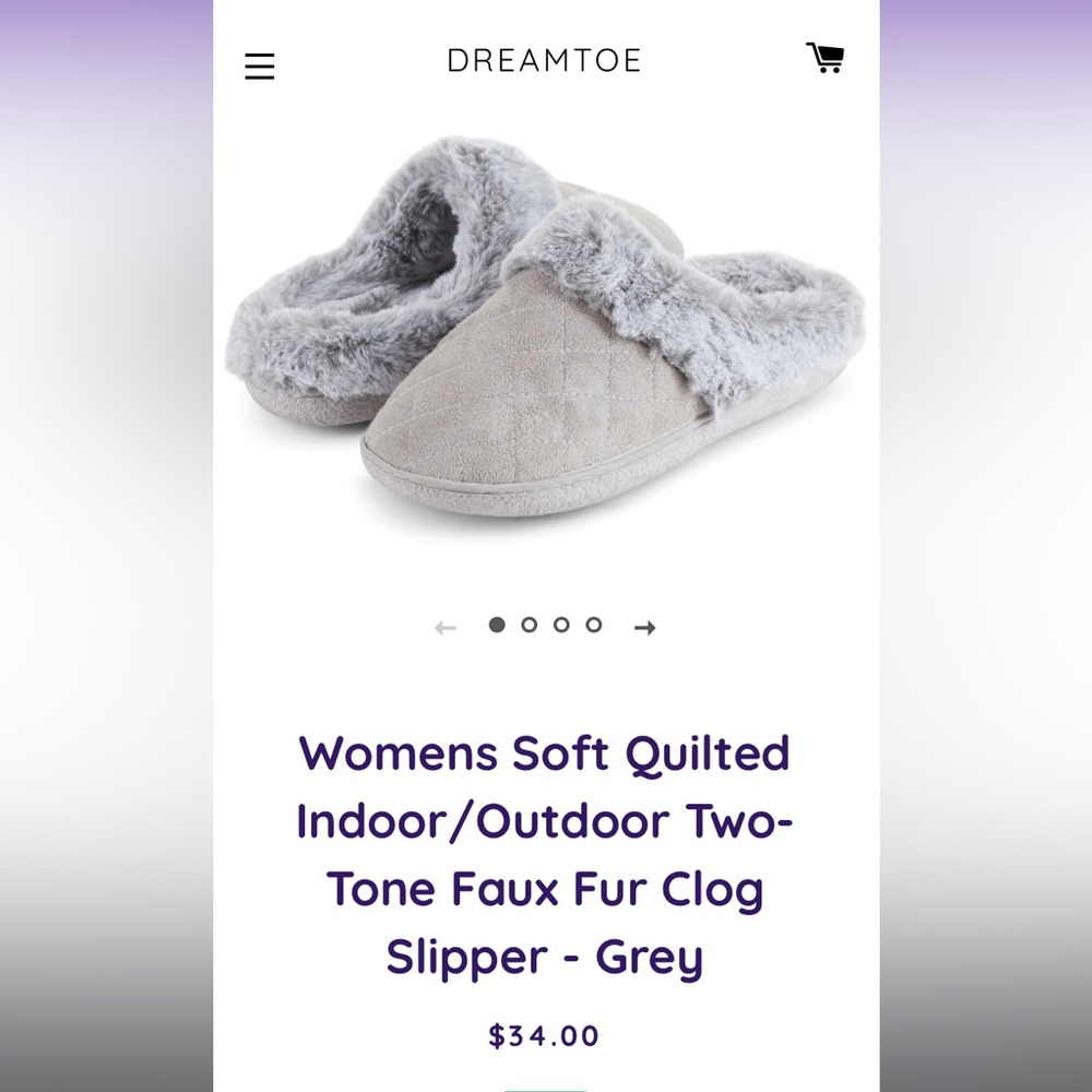 NWT Women’s DreamToe Slippers in Gray size 7-8